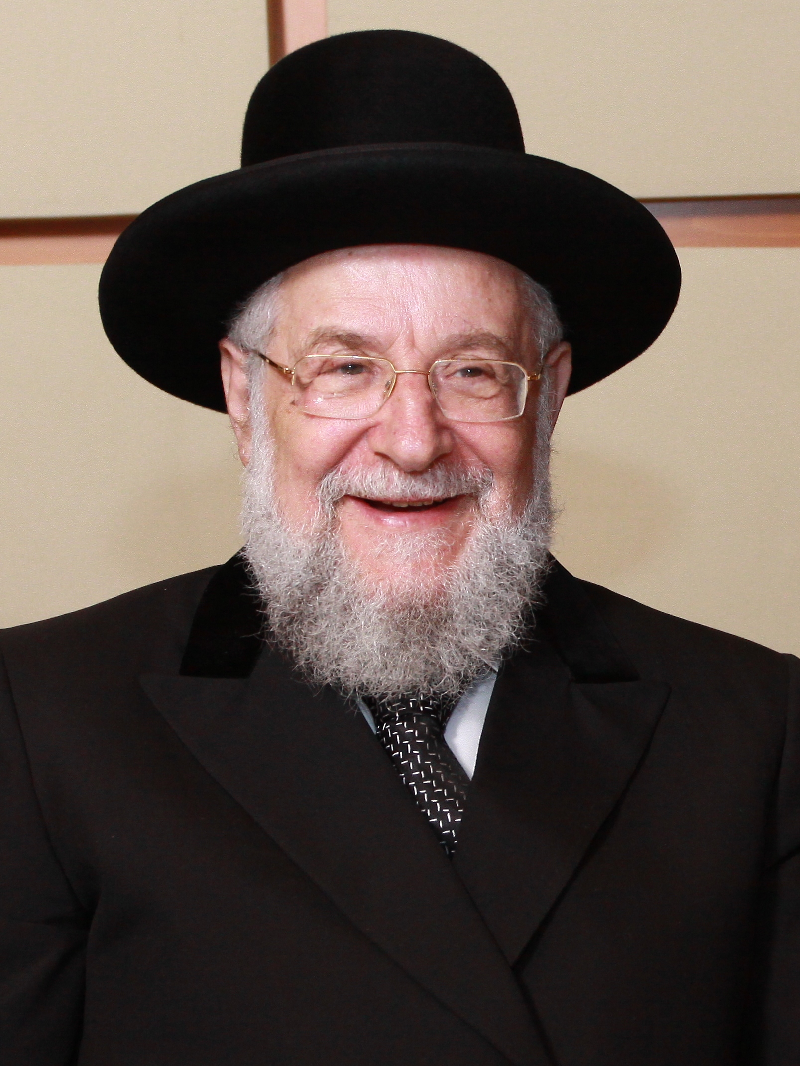 Rabbi Yisrael Meir Lau in rabbinic dress in his later years, the child survivor grown to be a leader in Israel.