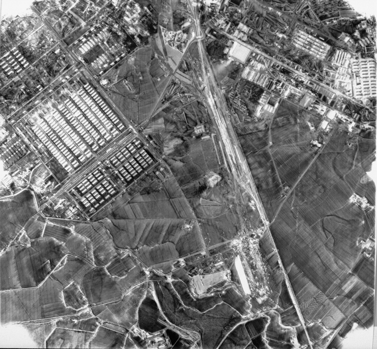 Aerial reconnaissance photograph of Auschwitz-Birkenau, December 1944
