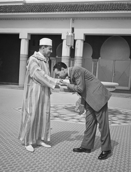 Sultan Mohammed V of Morocco, archival portrait c. 1950.